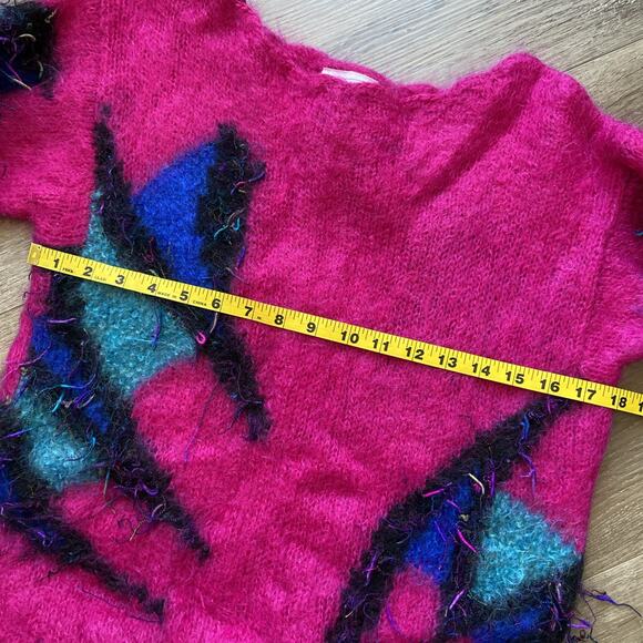 Icelandic Designs Mohair Sweater Women Sz S/M Pink Art Wear - Picture 8 of 12